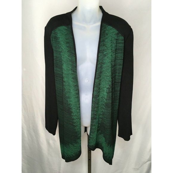 Ming Wang Elegant Green and Black Women's Top - Picture 2 of 12
